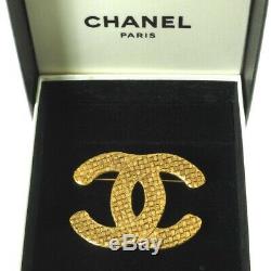 Vintage Chanel XL Jumbo Woven Gold Plated Rare Pin Brooch NFV6312