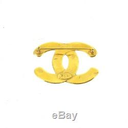 Vintage Chanel XL Jumbo Woven Gold Plated Rare Pin Brooch NFV6312