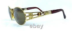 Vintage Charme Sunglasses Mod 7554 Col 207 Gold Plated Cleopatra Oval Italy 90's