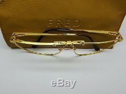 Vintage Fred Ocean Sunglasses France Made Gold Plated Rare 65-12-140 For Repair