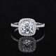 Vintage Halo Engagement Ring 14k White Gold Plated 2 Ct Cushion Cut Moissanite
