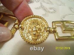 Vintage Made in Korea signed Gold plated Lion Belt Beautiful Perfect con