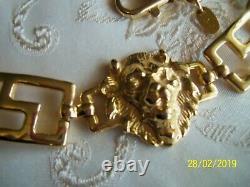 Vintage Made in Korea signed Gold plated Lion Belt Beautiful Perfect con