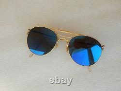 Vintage Metal Gold Plated Luxury Aviator Sunglasses from 60's