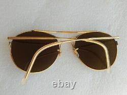 Vintage Metal Gold Plated Luxury Aviator Sunglasses from 60's