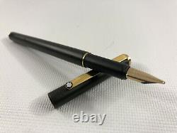 Vintage Montblanc Slim Line Olive Green Gold Plated Fountain Pen