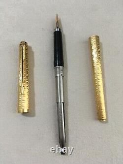 Vintage Parker 180 Gold Plated Damier Gt 14k X Fine/medium Fountain Pen-france