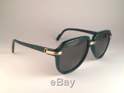 Vintage Rare Cartier Vitesse Green Jade 58mm Sunglasses France 18k Gold Plated