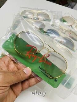 Vintage Ray-Ban Aviator Frames Gold Plated Bausch& Lomb sunglasses 62mm New