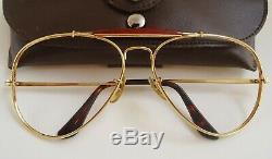 Vintage Ray-Ban B&L The General 50 Thick Bravura Gold Plated Aviator Frame LARGE