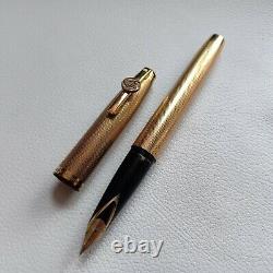Vintage Sheaffer Imperial 827 Gold Plated Barleycorn Fountain Pen USED