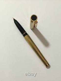 Vintage Sheaffer Targa Gold Plated Fluted 14k Medium Fountain Pen-usa