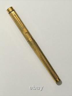 Vintage Sheaffer Targa Gold Plated Fluted 14k Medium Fountain Pen-usa