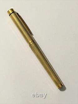 Vintage Sheaffer Targa Gold Plated Fluted 14k Medium Fountain Pen-usa