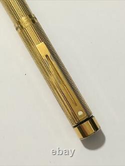 Vintage Sheaffer Targa Gold Plated Fluted 14k Medium Fountain Pen-usa