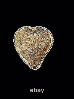 Vintage YSL Yves St. Laurent Gold Plated Heart Pendant/ Pin