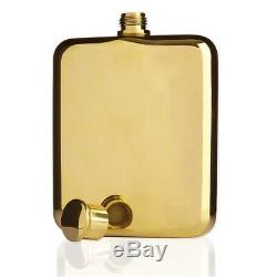 Viski Belmont 14k Gold Plated Flask 6 oz Premium Quality Liquor Container