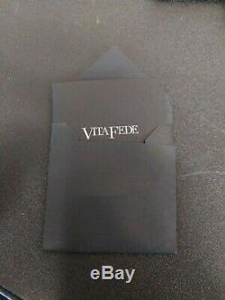 Vita Fede 24k Gold Plated Metal Mini Titan Crystal Hinged Cuff Bracelet SZ M