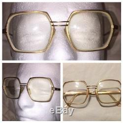 Vtg rare MADE IN ITALY 18k gold plated 50/18 50's 60's Eye Glass Frames Movie
