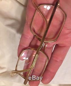 Vtg rare MADE IN ITALY 18k gold plated 50/18 50's 60's Eye Glass Frames Movie