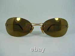W Proksch sunglasses, rimless, Gold plated, oval Detective's Special Matrix NOS