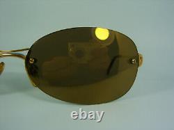 W Proksch sunglasses, rimless, Gold plated, oval Detective's Special Matrix NOS