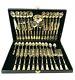 Wm Rogers & Sons Enchanted Rose Service For 12 Gold Plated Flatware Set 51 Piece