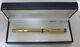 Waterman Exclusive Gold Plated Fountain Pen 18k Gold Medium Pt New In Box