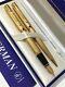 Waterman L'etalon Gold Plated Gt 18k Medium Fountain Pen & Ballpoint-boxed-nos