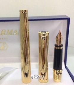 Waterman Preface Gold Plated GT Fountain Pen Medium Point 18K Gold Nib Engraved
