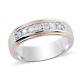 Wedding 925 Silver Real 14k Rose Gold Plated Diamond Band Ring For Prom Size 7