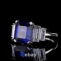 White Gold Plated Oval Cut Blue Sapphire Solitaire Women's Engagement Gift Ring