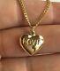 Without Chain 14k Yellow Gold Plated Heart Shape Pendant In 925 Sterling Silver