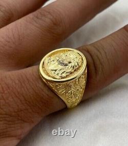 Without Stone Christian Messiah Jesus Lovely Ring 14K Yellow Gold Plated Silver
