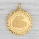 Without Stone Mens 1992 California 9999 Seal Bear Pendant 14k Yellow Gold Plated