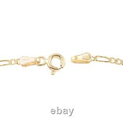 Women 14K Yellow Gold 1.7mm Figaro Anklet Wedding Size 10 1.0g