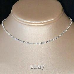 Women's 16'' Tennis Necklace Round Cut Lab Created Diamond 14K White Gold Plated
