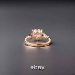 Women's Engagement Ring 14K Rose Gold Plated Lab-Created Sapphire 2Ct Heart Cut