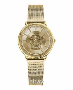Womens Ion Plated Yellow Gold Versace Watches V-Circle Lady VE8102219