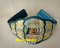 World AEW Championship Wrestling Belt Metal Brass Gold Plated 100% Leather 3mm