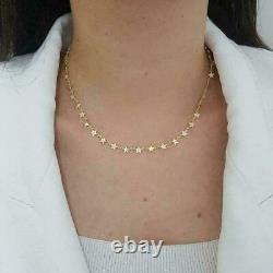 Yellow Gold Plated Gorgeous 2.50 CT Simulated Diamond Party Wear 16 Necklace