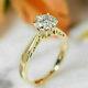 Yellow Gold Plated 1.0 Ct D-vvs1 Round Moissanite Solitaire Engagement Ring Gift