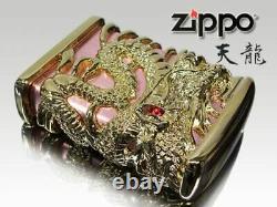 Zippo Lighter Dragon Full Metal Jacket Gold Plate Pink Gold Lighter Japan New