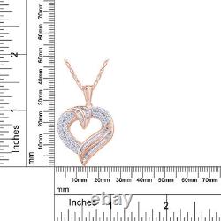 1 Ct Round & Baguette Pendentif Simulã© De Coeur Diamant 14k Rose Plaqué Or
