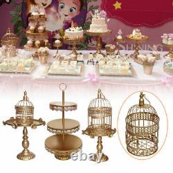 12pcs Set Crystal Golden Metal Cake Holder Cupcake Stand Plaques Anniversaire De Mariage