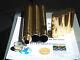 24k Gold Plated Cohiba Metal 2 Tube Cigar Holder Case Et Hip Flask Gift Idea