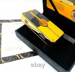 24k Gold Plated Metal Cohiba Lighter 3 Flame Turbo Jet Cigar Punch Gas Gift Box