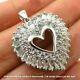 2ct Baguette Simulated Moissanite Cluster Heart Pendentif 14k White Gold Plated