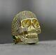 2ct Coupe Ronde Simulated Diamond Crâne Halloween Mens Anneau 14k Or Jaune Plaqué