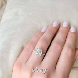 2ct Coussin Coupé Diamant Bague De Fiançailles Bague De Mariage 14kt Or Jaune Plaqué